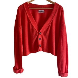 Urban Outfitters Red Cardigan Sweater